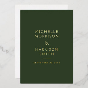 Elegant Minimalist Emerald Green Wedding Gold