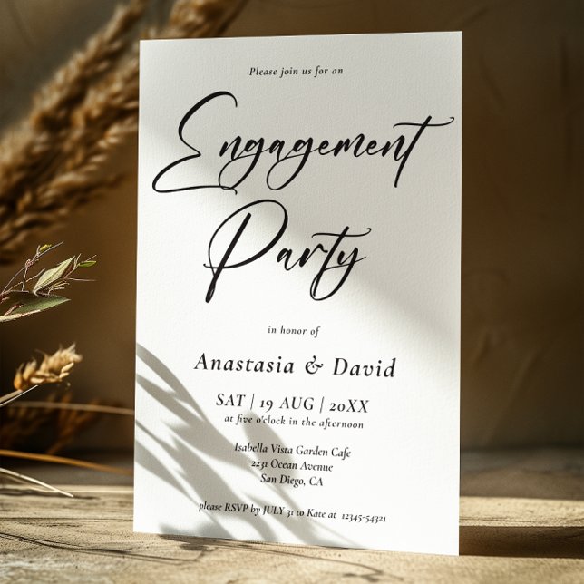 Elegant Minimalist Engagement Party  Invitation (Creator Uploaded)