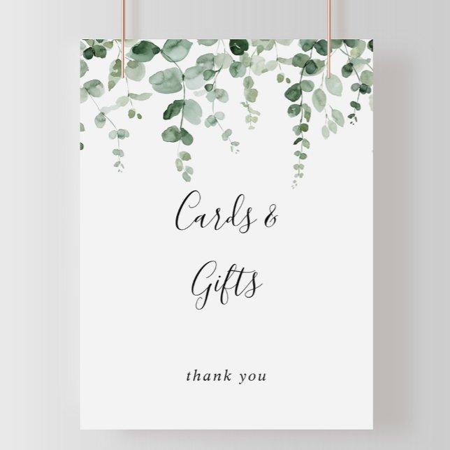 Elegant Minimalist Eucalyptus Cards and Gifts Sign (Creator Uploaded)