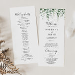 Elegant Minimalist Eucalyptus Wedding Program Programme<br><div class="desc">This elegant minimalist eucalyptus wedding program is perfect for a modern wedding. The design features watercolor hand-drawn elegant botanical eucalyptus branches and leaves.</div>