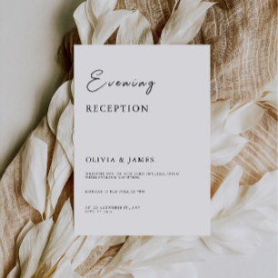 Elegant Minimalist Evening Reception Invitation