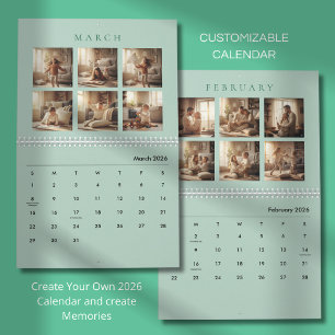 Elegant Minimalist Family Photo Calendar 2026