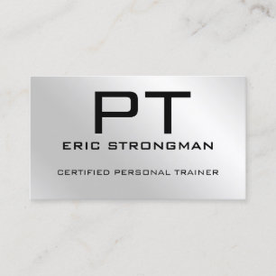 Elegant minimalist faux metallic silvery business card