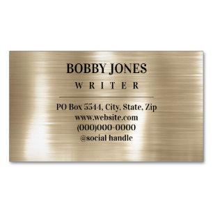 Elegant Minimalist Faux Pearl Foil Metallic Magnetic Business Card