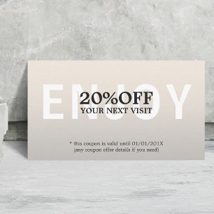 Elegant Minimalist Faux Silver Coupon Beauty