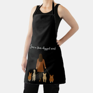 Elegant Minimalist Female Dog Walker  Apron