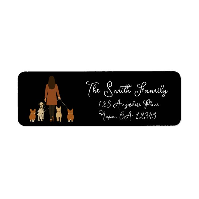 Elegant Minimalist Female Dog Walker Customisable  (Front)