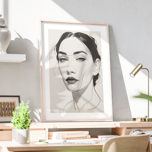 Elegant Minimalist Female Portrait Line Art Poster (Creator Uploaded)