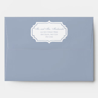 Elegant Minimalist Floral Dusty Blue Envelope