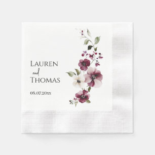 Elegant Minimalist Floral Paper Napkin