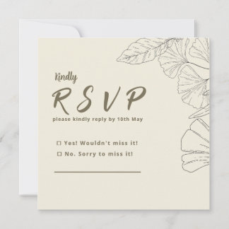 Elegant Minimalist Floral RSVP Card