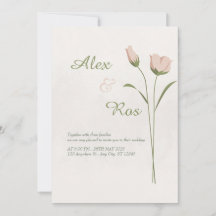 Elegant Minimalist Floral Wedding Invitation