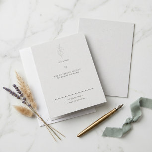 Elegant Minimalist Floral Wedding  RSVP Card