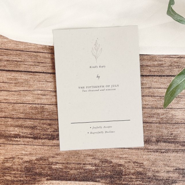 Elegant Minimalist Floral Wedding  RSVP Card (Creator Uploaded)