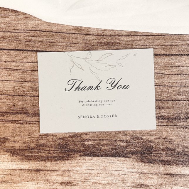 Elegant Minimalist Floral Wedding Thank You Card (Creator Uploaded)