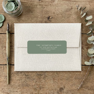 Elegant minimalist forest green return address
