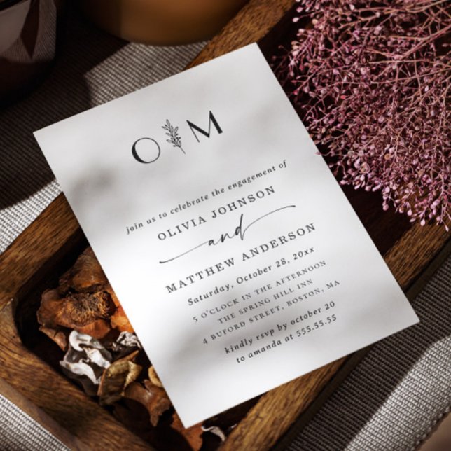 Elegant Minimalist Formal Wedding Engagement Party Invitation (Creator Uploaded)