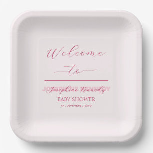 Elegant Minimalist Gender Neutral Baby Shower Paper Plate