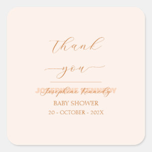 Elegant Minimalist Gender Neutral Baby Shower Square Sticker