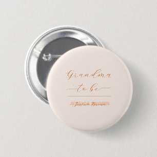 Elegant Minimalist Gender Neutral Grandma-to-be 6 Cm Round Badge