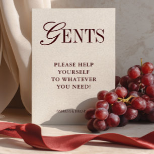 Elegant Minimalist Gents Bathroom Basket Sign Invitation