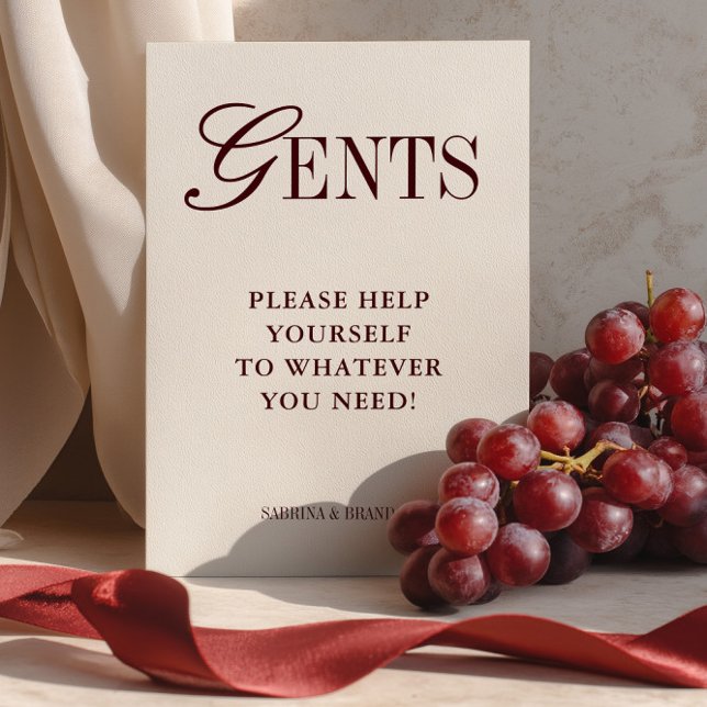 Elegant Minimalist Gents Bathroom Basket Sign Invitation (Elegant Minimalist Gents Bathroom Basket Sign)