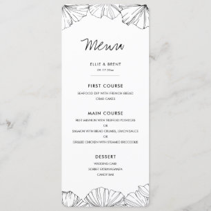 Elegant minimalist Ginkgo Biloba wedding Menu