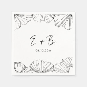 Elegant minimalist Ginkgo Biloba wedding Napkin