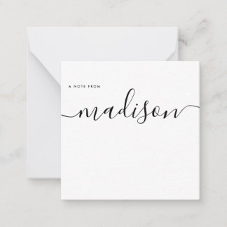 Elegant Minimalist Girly Monogram Name Calligraphy Card