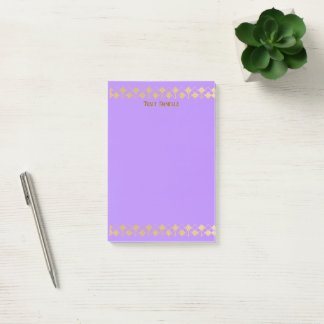 Elegant Minimalist Gold Accent Lavender Post-it Notes