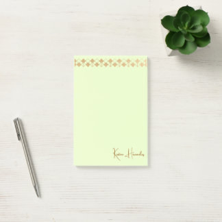 Elegant Minimalist Gold Accent Mint Green  Post-it Notes