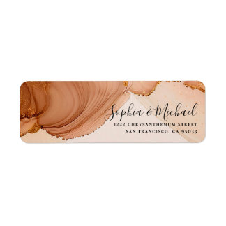 Elegant Minimalist Gold frame Return Address