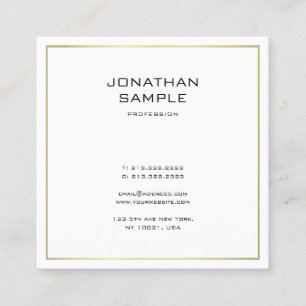 Elegant Minimalist Gold Look Trendy Professional Square Business Card