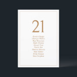 Elegant Minimalist Gold Seating Chart Table Number<br><div class="desc">Designed to co-ordinate with our Minimalist Wedding collection,  this customisable Seating Chart Card features a modern script with a minimalistic layout. Perfect for every season. To make advance changes,  select Personalise -> Edit using Design tool.</div>
