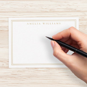 Elegant Minimalist Gold Two Border Card