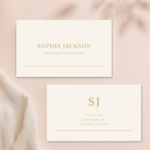 Elegant Minimalist Gold Typography Professional Business Card
