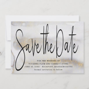 Elegant Minimalist Gold Wedding Save the Date