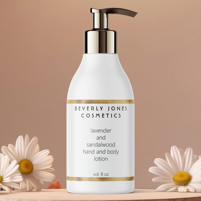 Elegant Minimalist Gold & White Cosmetics Label (Creator Uploaded)