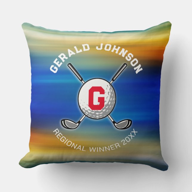 Elegant Minimalist Golf Monogram Design Cushion (Front)