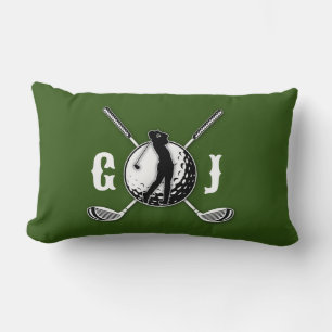 Elegant Minimalist Golf Monogram Design Lumbar Cushion