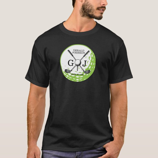 Elegant Minimalist Golf Monogram Design T-Shirt (Front)