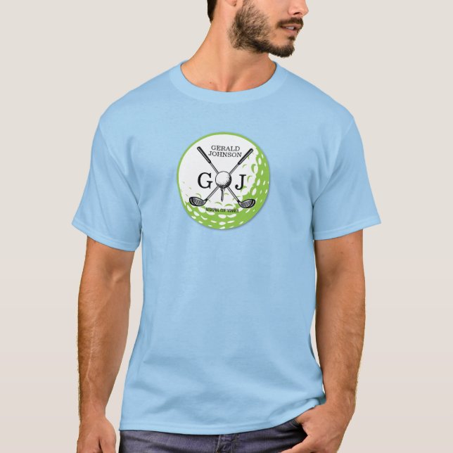 Elegant Minimalist Golf Monogram Design T-Shirt (Front)
