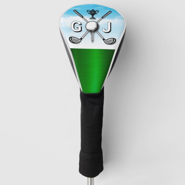 Elegant Minimalist Golf Monogram Head Cover (Front)