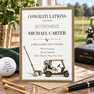 Elegant Minimalist Golf Retirement Congratulations Card