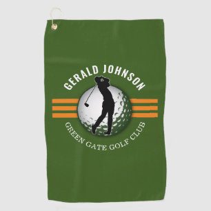Elegant Minimalist Golfer Design Golf Towel