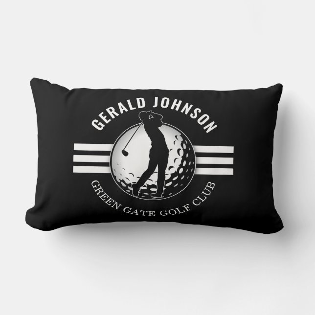 Elegant Minimalist Golfer Design Lumbar Cushion (Front)