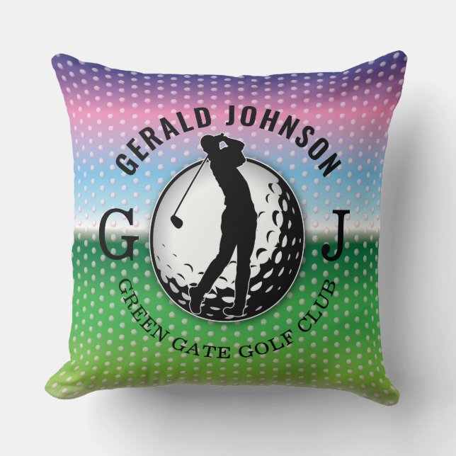 Elegant Minimalist Golfer Design Throw Pillow (Front)