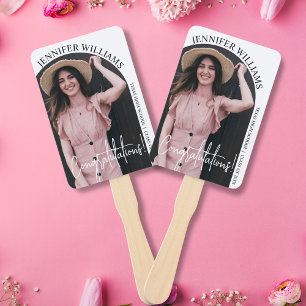 elegant minimalist graduation arch photo  hand fan