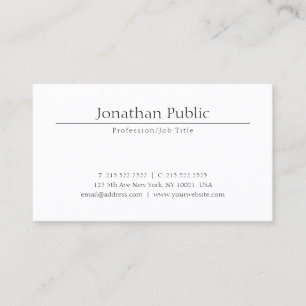 Elegant Minimalist Graphic Design Trendy Plain Business Card