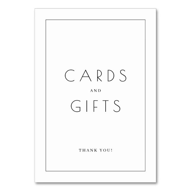 Elegant Minimalist Gratitude Sign Table Number (Front)
